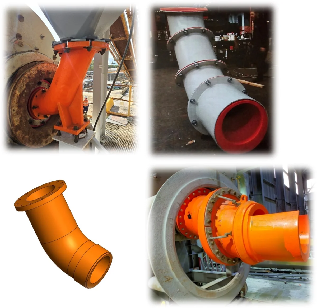 Feed chute liners, impact bars and classifiers